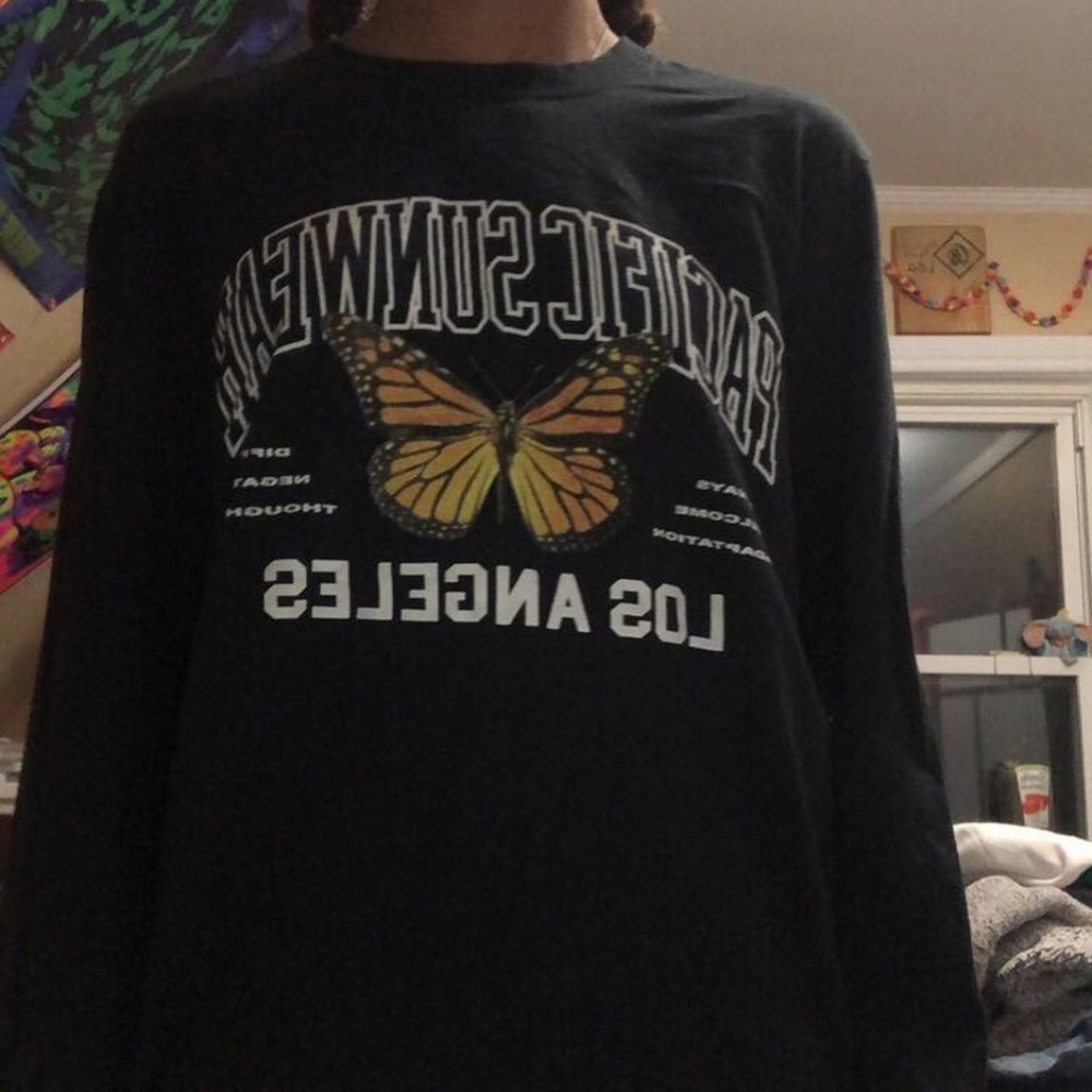 PacSun graphic butterfly word tee